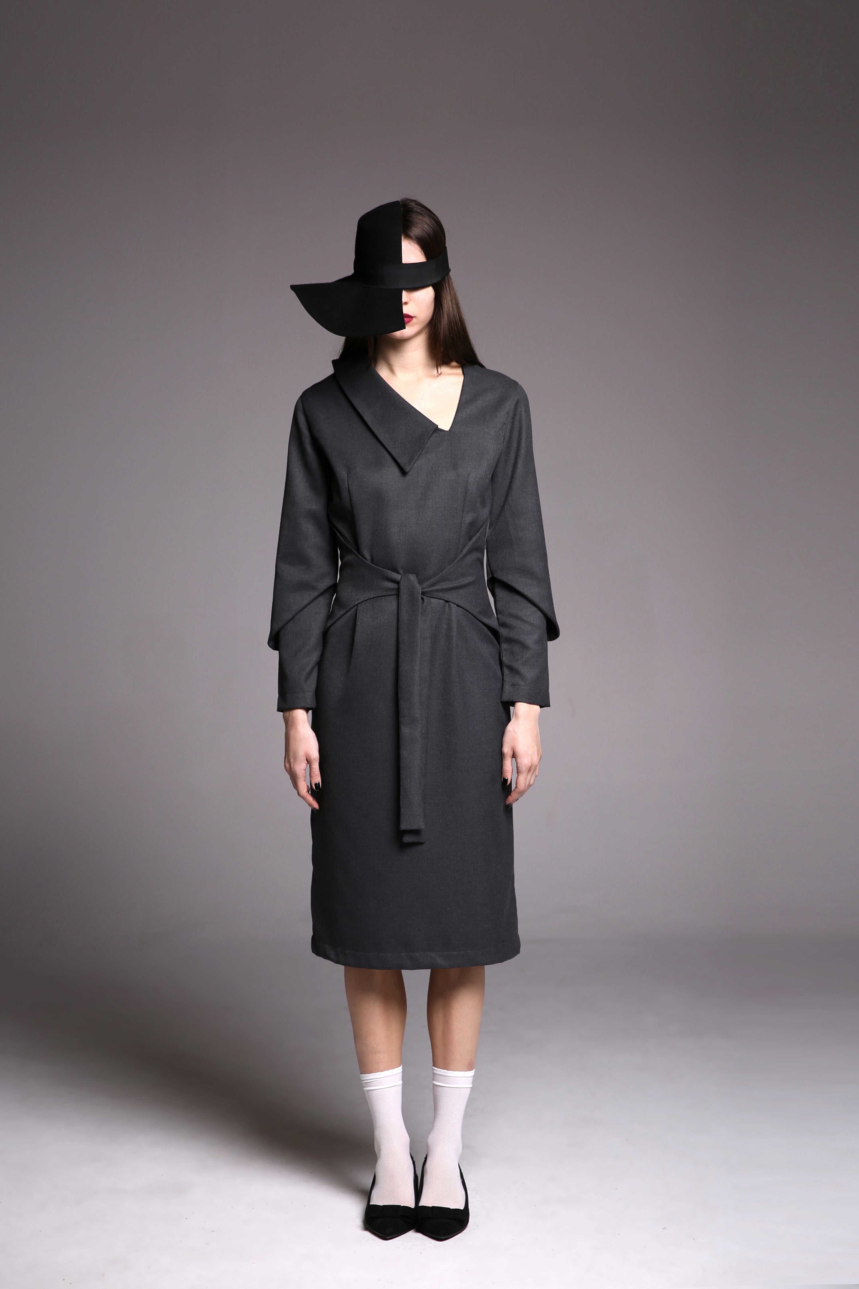 正規品　andmary Rojina ribbon dress gray ANDMARY】Rojina ribbon dress