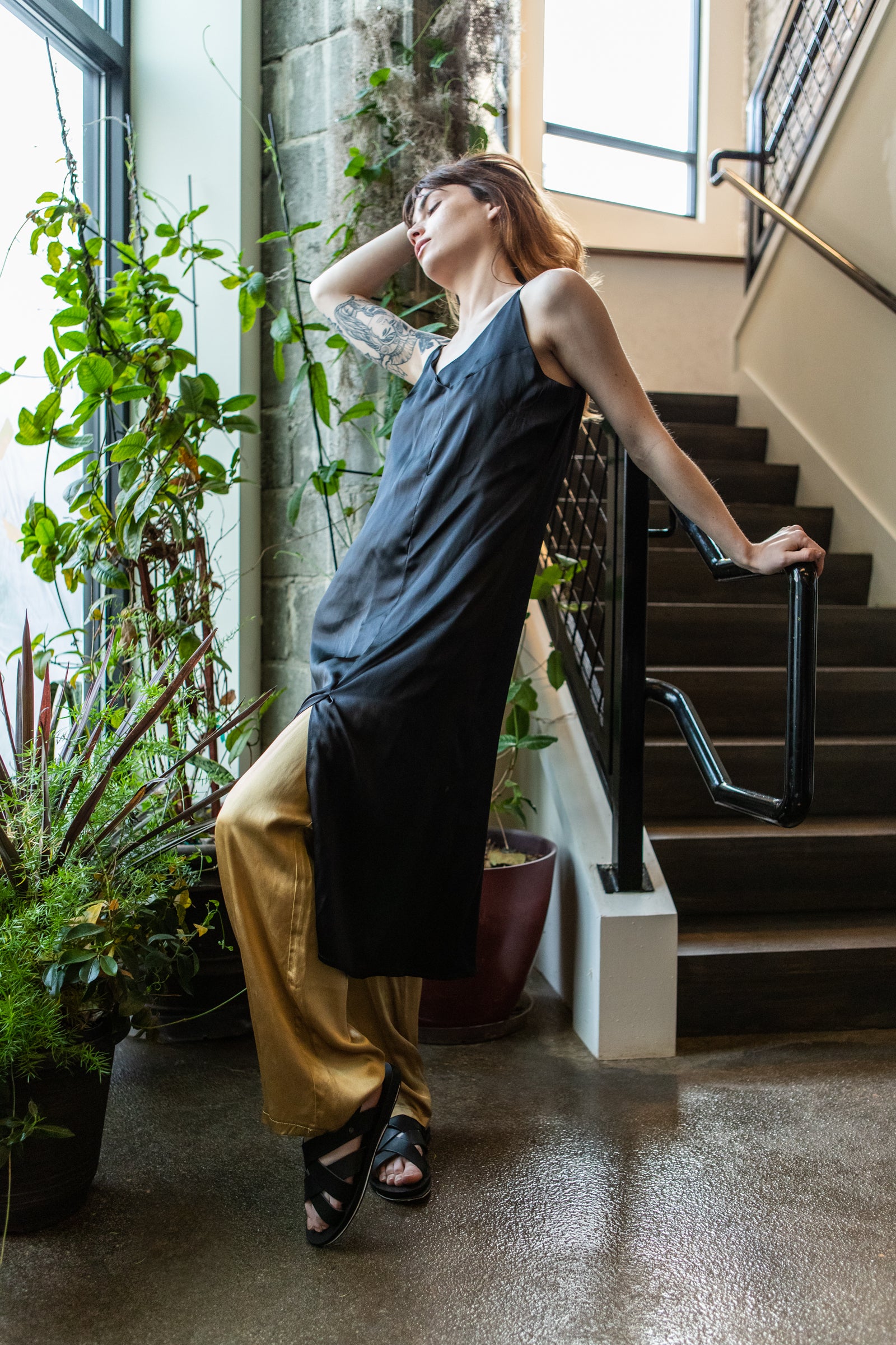 Gold Silk pants – Popella