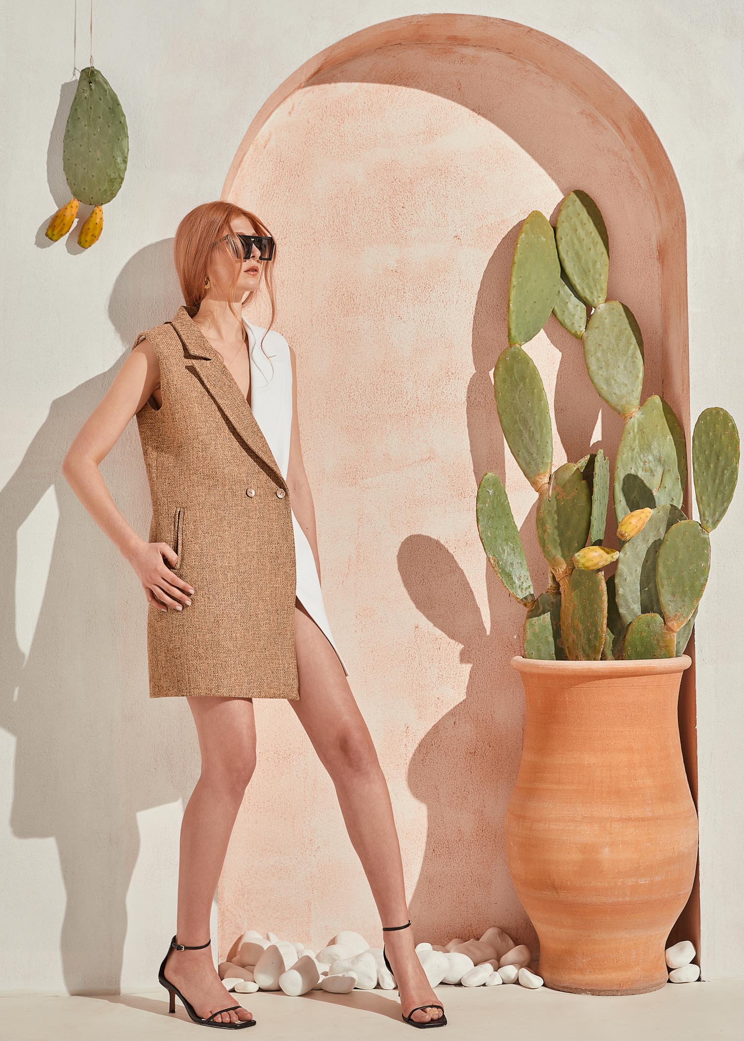 Wicker Woven-Linen Blazer – Popella