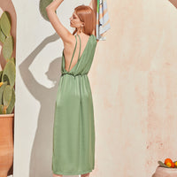 liberty green dress Liberty One Shoulder Maxi Dress in Green
