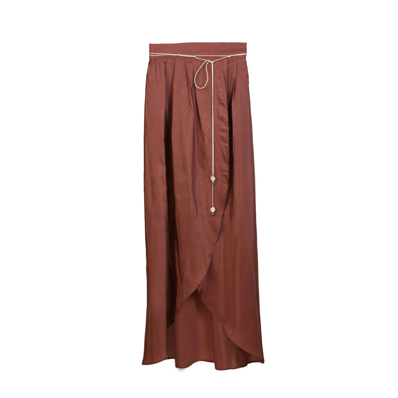 Silky long skirt